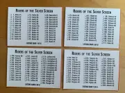 4 Checklist Cards for the 296 card series “Riders of the Silver Screen”. - 6