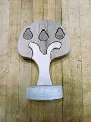 Waldorf Wooden Pear Tree Puzzle Stacker Montessori Maple Black Walnut
