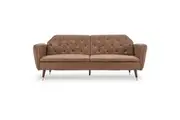 Sarantino Faux Velvet Tufted Sofa Bed Couch Futon - Brown