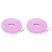 2Pcs 16.4ft Nylon Windproof Non-Slip Portable Clothesline Washing Line, Purple