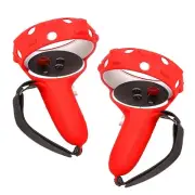 For Oculus Quest 2 VR Headset Controller Grips with Straps (Red, 1 Pair)