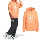 【ADIDAS 愛迪達】MC HOODIE L 女款 橘色 休閒 造型 連帽 帽T 長袖 IW9413