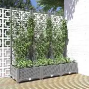 Large Rectangular Garden Planter Box Big Volum Herbs Growing Box Carbonized Wood