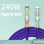 4-IN-1 240W USB Type C To USB C Cable PD Fast Charger Wire For IPhone 16 Pro Max
