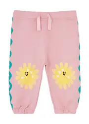 Stella Mccartney Kids Smiley Sunflower Printed Cotton Sweatpants - Pink - 36 Months (36 Months) 36 MONTHS (36 months)