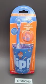 NEW Blippi Soft Toothbrush Set W/ Rinsing Cup & Brush Cap Kid & Toddler Ages 3+
