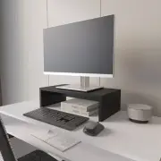 Kent Monitor Stand, Black - Ergonomic Office Riser
