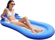 Fewile Pool Float Adult, Inflatable Pool Float Raft Pool Floaties Loungers Floats with Headrest for Beach Lake Swimming Pool Floating Tanning Pool