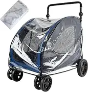 WODEGOU Large Dog Stroller Rain Cover, EVA Transparent Waterproof Windproof Cover, Dog Wagon Pet Stroller Rain Cover for Outdoor