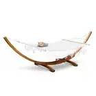 Hammock Bed Outdoor Camping Garden Tassel Timber Hammock White Gardeon