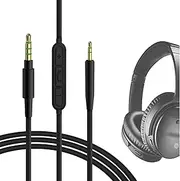 Geekria Audio Cable with Mic Compatible with Bose QuietComfort Ultra QCSE QC45 QC35II QC35 700 Headphones, 3.5mm to 2.5mm Replacement Stereo Cord with Inline Microphone (4 ft / 1.2 m)