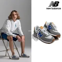 在飛比找Yahoo!奇摩拍賣優惠-New Balance 574 灰藍 麂皮 百搭 滑板鞋 男