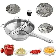 Food Mill for Applesauce | 3 Milling Discs Food Mill Stainless Steel Food Grinder,Rotary Food Chopper Kitchen Grinder with Handle for Tomato Sauce