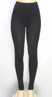 Papillon Women's Textured Leggings Stretch Black Sheer Size S/M