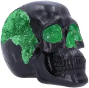 Nemesis Now Geode Black Green Gothic Glitter Skull Figurine, Polyresin