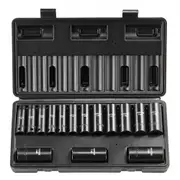 VEVOR Impact Sockets Set 15pcs 6-Point 3/8in Drive Bit Ratchet Tool Kit Case