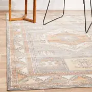 Raleigh Aztec Inspired Faded Grey Modern Floor Rug - 4 Sizes **FREE DELIVERY**
