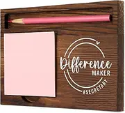Secretary Difference Maker Self-Stick Note Pad Holder Gift for Administrative Professionals and Office Assistants, Durable and Stylish Desk Organizer, Work Desk Retro Note Pad Holder SDZ352