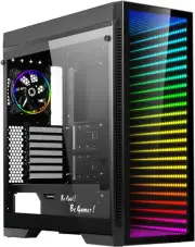 Gaming Case Full Tower, with Tempered Glass Side Panel & ARGB LED Mirror, Suppor