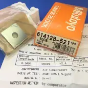 MITUTOYO 614128-521 Square Gage Block 0.1008" ASME 00 w/Cert.Machinist