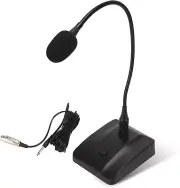Gooseneck Condenser Microphone 6.35Mm Wired Mute Button Desktop Computer Mic