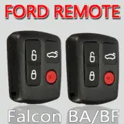 2 x To Suit Ford BA BF Falcon Sedan/Wagon Keyless Car Remote 4 Button Keypad