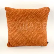 Elie Tahari Home Leather 18" x 18" Luxury Decorative Feather Pillow Orange