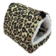 Nevenka Warm Hamster Plush Bed Hanging Hammock Nest-Leopard