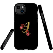 For iPhone 14 Plus Case Tough Protective Cover, Embellished Letter I