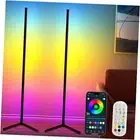 2 Pack RGB Led Floor Lamps, Smart Corner Floor Light with 2 pack Triangle Base