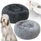 Calming Cat Bed Fluffy Plush Dog Bed Sofa Sleeping Cushion Washable Round Bed