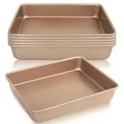 Set of 6 Nonstick Baking Pans, 11-Inch Rectangle Cake Sheets, Bread Loaf & Tu...
