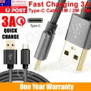 USB C Type C Charger Cable FAST Charging for Samsung S20 S10 S9 S8 Plus Note 9 8