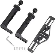 Handheld Hand Grip 1/4in Screws Underwater Camera Stabilizer Aluminum Tray with Dual Handle Grips for Underwater Camera Housing Case Accessory, Default