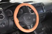 Stitch On Steering Wheel Skin Wrap Cover Orange Brown PVC Leather Needle+Thread (for: Porsche)