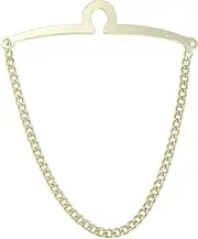 [VVCome] Men's Tie Chain Gold Silver Black Tie Clips Link Chain Cravat Collar Pins with Gift Box