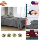 Indulge in 1500 Thread Count Dark Grey Egyptian Cotton King Size Bed Set - 4 PC