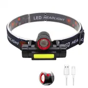 Rechargeable Fishing Headlamp Xpe Cob Work Light 2 Modes Magnet Detachable