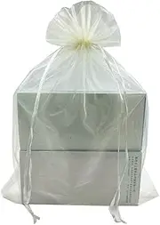LYSXP 30PCS Organza Bags 10x14Inch,Ivory Large Sheer Organza Bags Wedding Favor Bags with Drawstring Party Christmas Candy Bags…