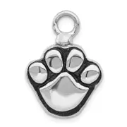 Sterling Silver Rhodium-Plated Enameled Paw Ash Holder Bottle Pendant