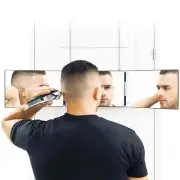 Retractable Hanging 3 Way Mirror 360-degree Viewing Angle Self Hairdressing Mirr