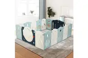 Keezi Baby Playpen 16 Panels Foldable Toddler Fence Safety Play Activity Barrier