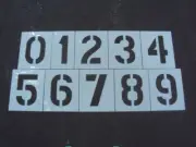 Parking Lot Number Stencils. 12" Tall Numbers Bigger Edge Distances. 1/16" LDPE