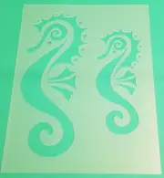 SEAHORSE Stencil Aquatic Animal Sealife Ocean Life 8.5" x 11" Plastic Sheet BK26