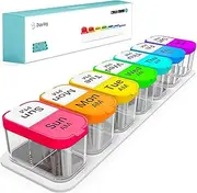 Daviky Extra Large Pill Organizer 7 Day, Smart XL Pill Organizer 2 Times a Day, Weekly Pill Organizer Twice a Day, Pill Cases Organizers 7 Day AM PM, Large Pill Box Pill Holder