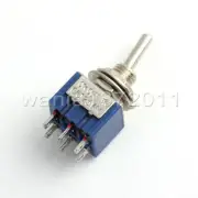 5 × Blue Toggle Switch DPDT 3 Positions ON-OFF-ON 6mm Hole 6-Pin Panel Type