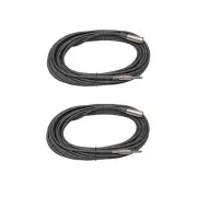 2 QTY 50 FT foot XLR 3-Pin MALE to 1/4" MONO Mic MICROPHONE Audio Shielded Cable