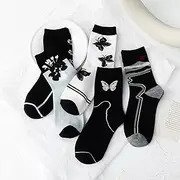 [TYKGD] Women's Socks Animal Print Cute Socks Kawaii Black White Women Sock