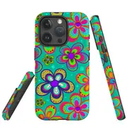 For iPhone 15 Pro Case, Shielding Cover, Retro Floral Design