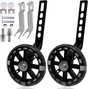 DDJKCZ Training Wheels Flash Mute Wheel Bicycle Compatible for Bikes of 12 14 16 18 20 Inch(Upgraded version- Black)